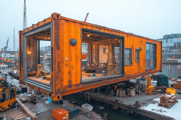construction modern container home