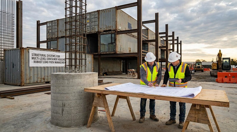 Structural Systems for Multi-Level Container Housing
